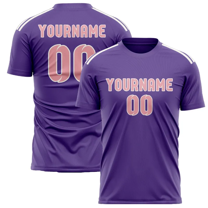 Custom Light Purple Light Pink Soccer Jersey made by Tailorly