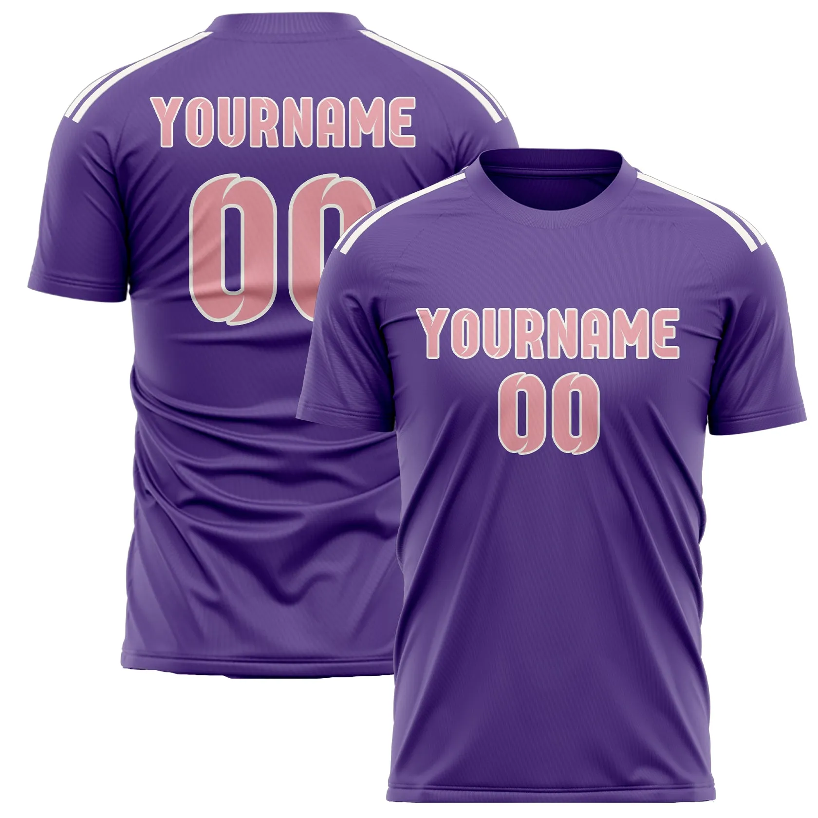 Custom Light Purple Light Pink Soccer Jersey sold by Tailorly