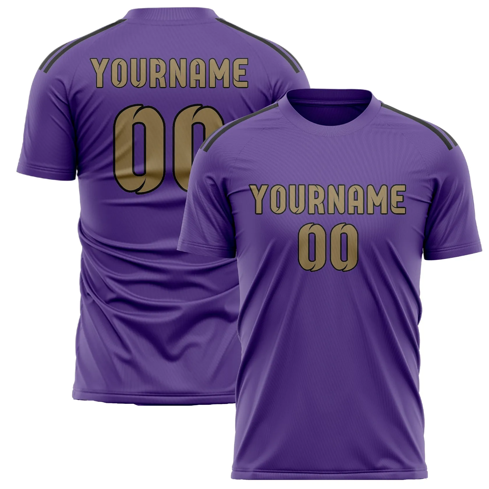 Custom Light Purple Light Khaki Soccer Jersey sold by Tailorly