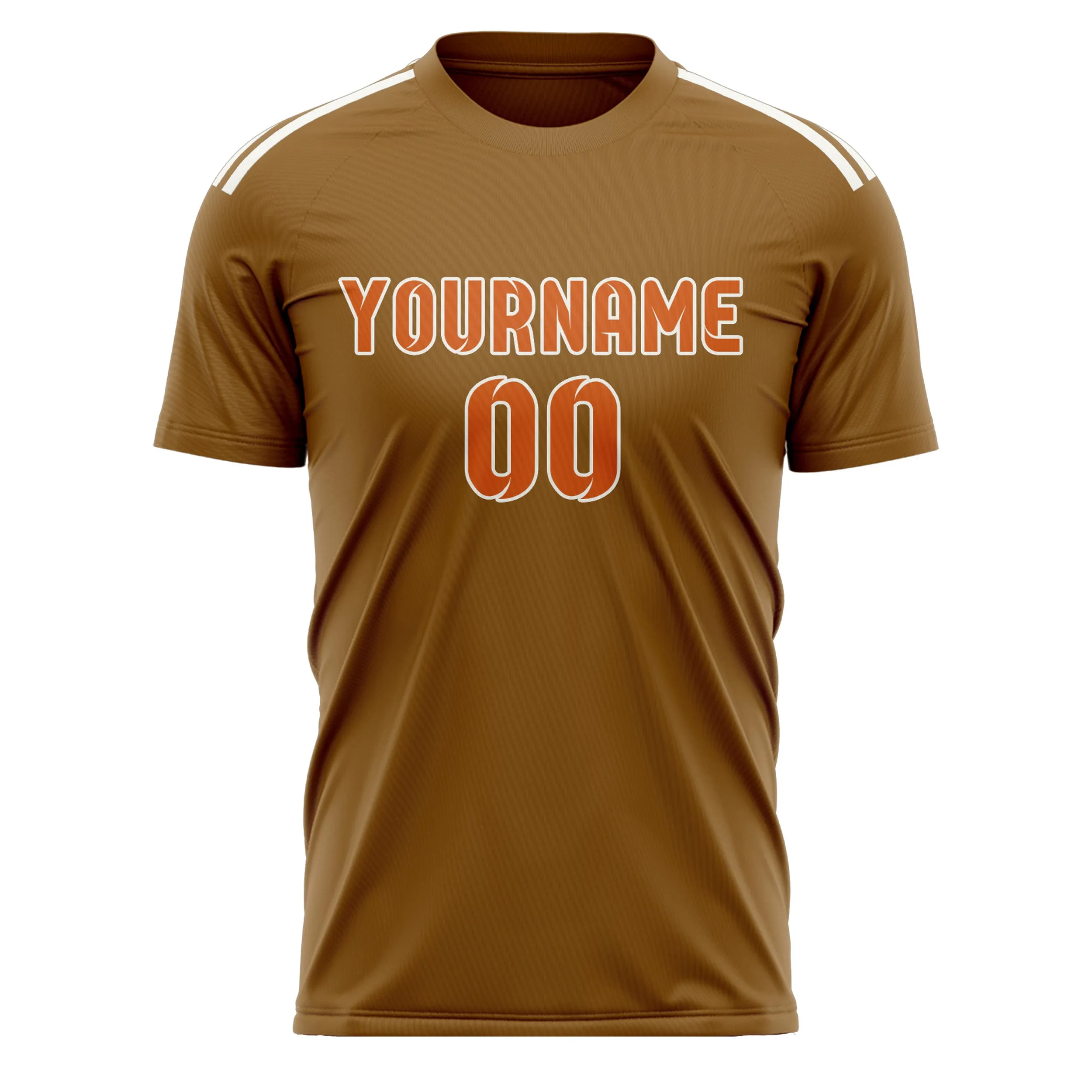 Custom Khaki Orange Soccer Jersey sold by Tailorly product image thumbnail 2