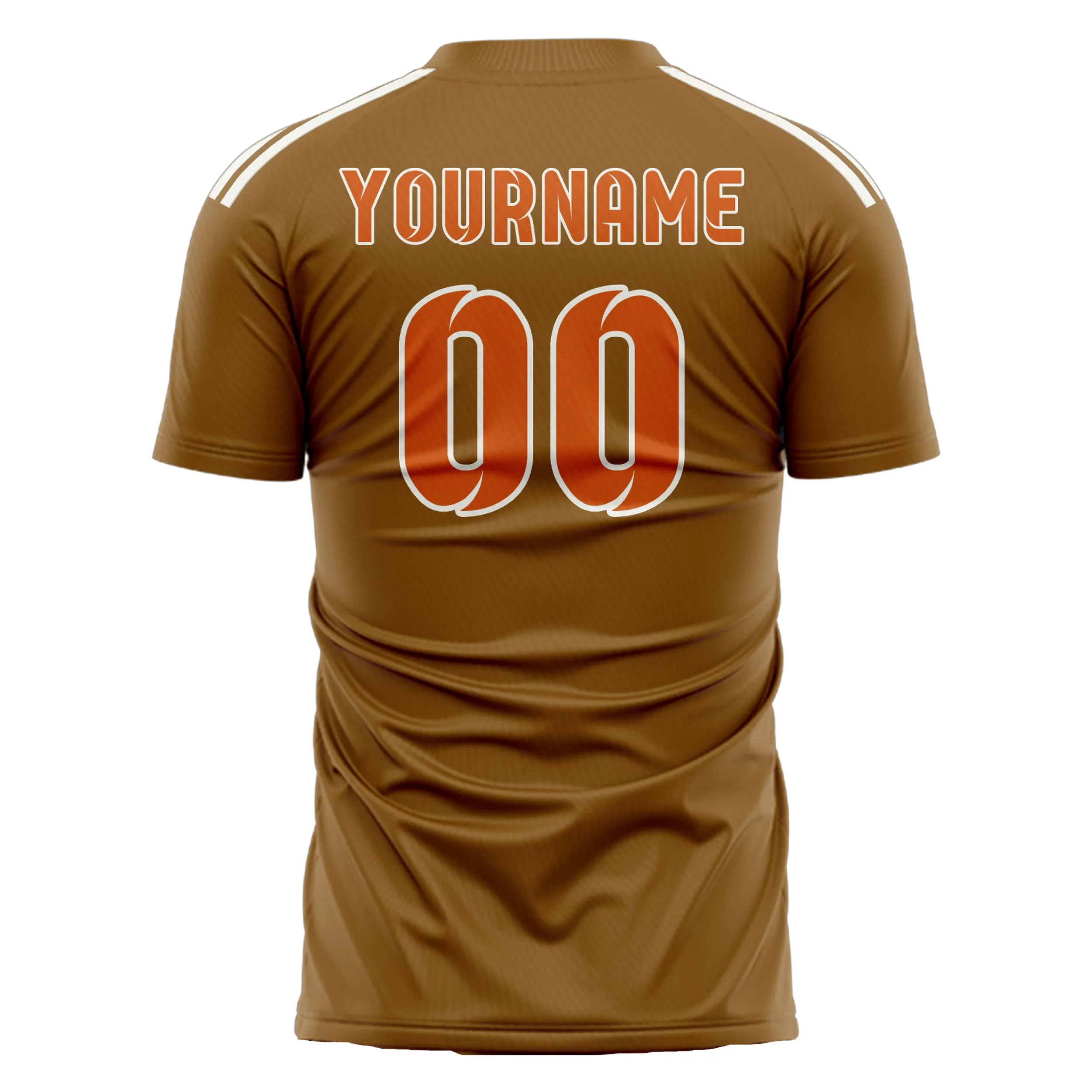 Custom Khaki Orange Soccer Jersey sold by Tailorly product image thumbnail 3