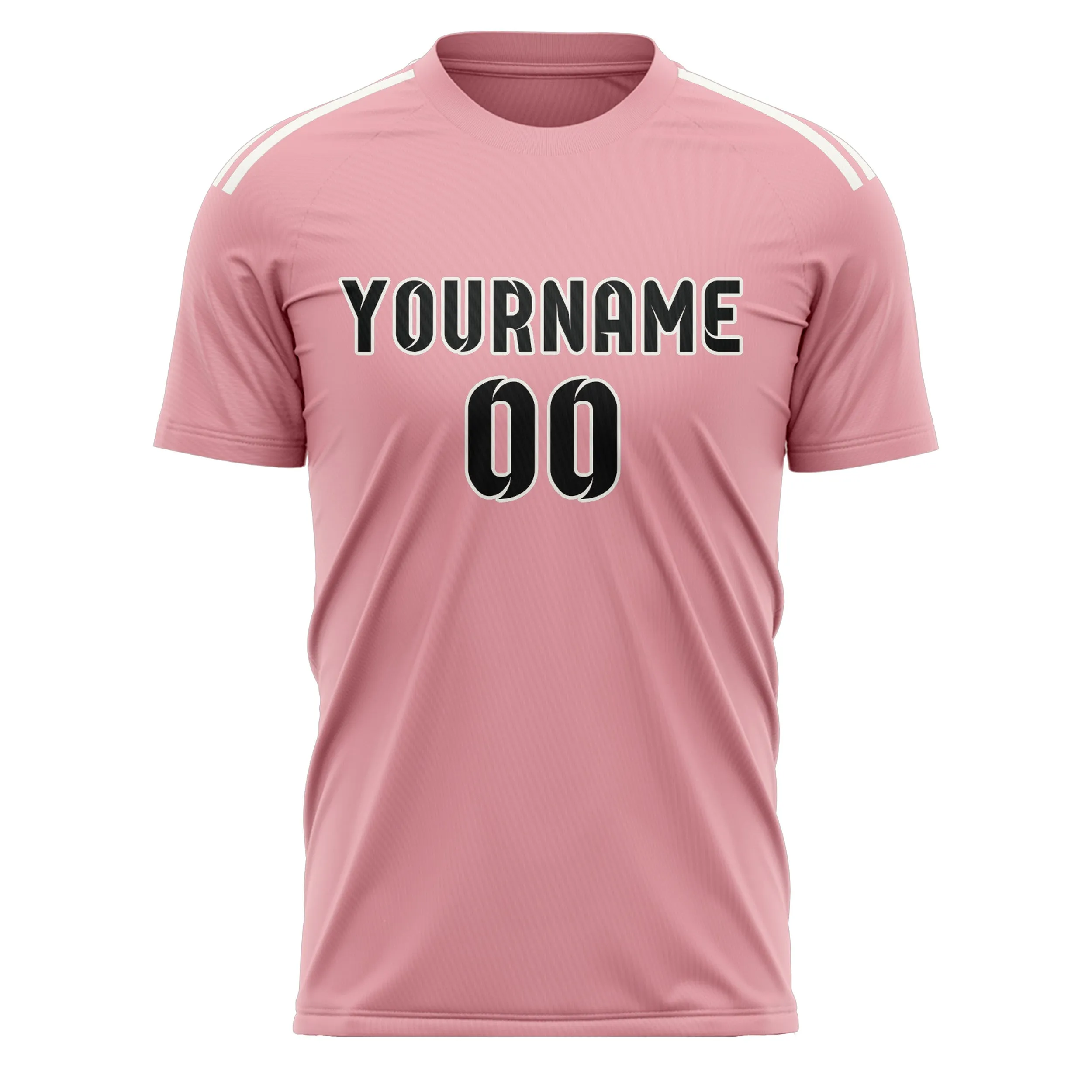 Custom Light Pink Black Soccer Jersey sold by Tailorly product image thumbnail 2