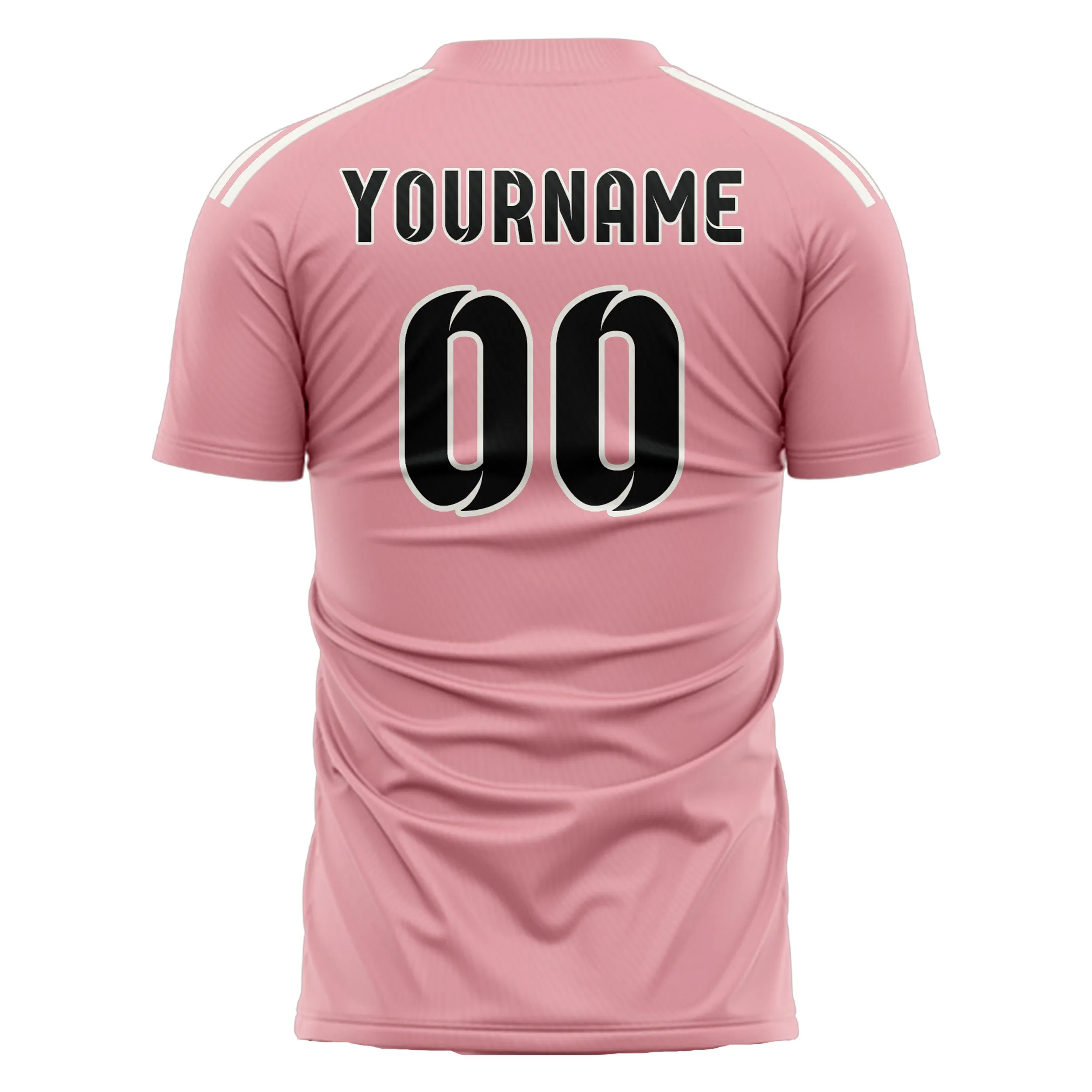 Custom Light Pink Black Soccer Jersey sold by Tailorly product image thumbnail 3