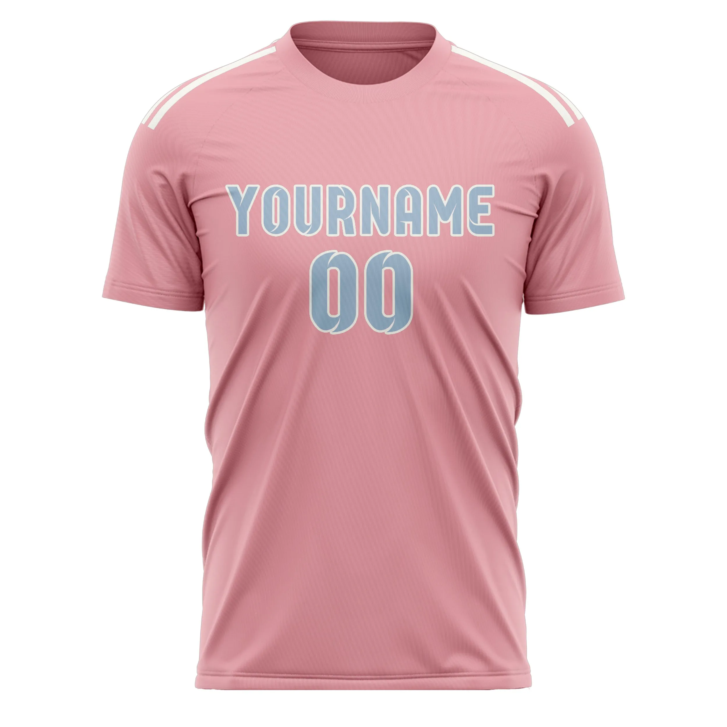 Custom Light Pink Light Blue Soccer Jersey sold by Tailorly product image thumbnail 2
