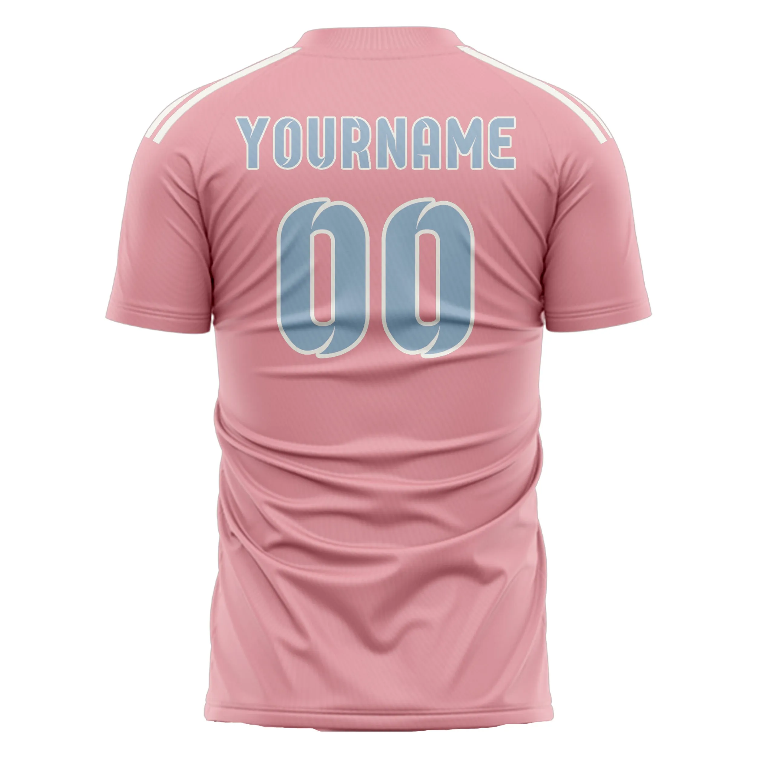 Custom Light Pink Light Blue Soccer Jersey sold by Tailorly product image thumbnail 3