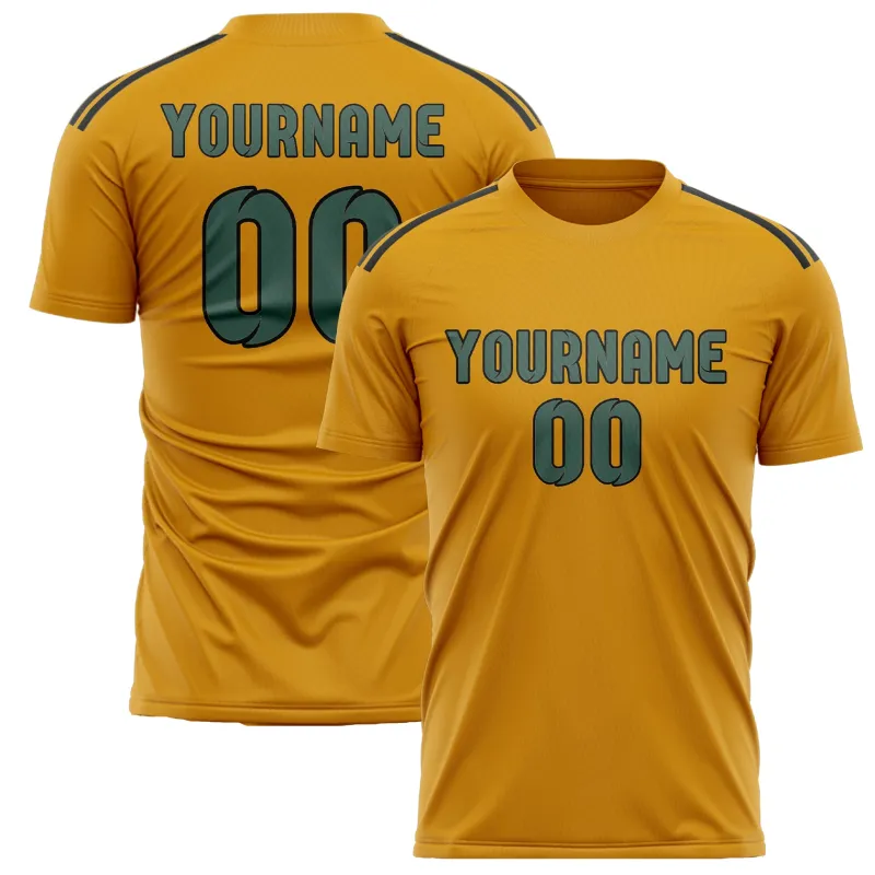Custom Yellow Blue Green Soccer Jersey made by Tailorly