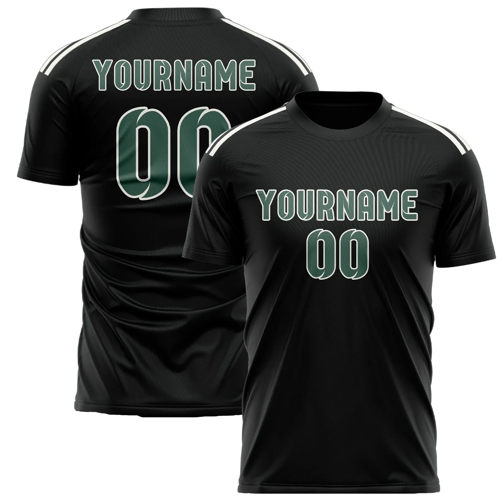 Custom Black Blue Green Soccer Jersey sold by Tailorly