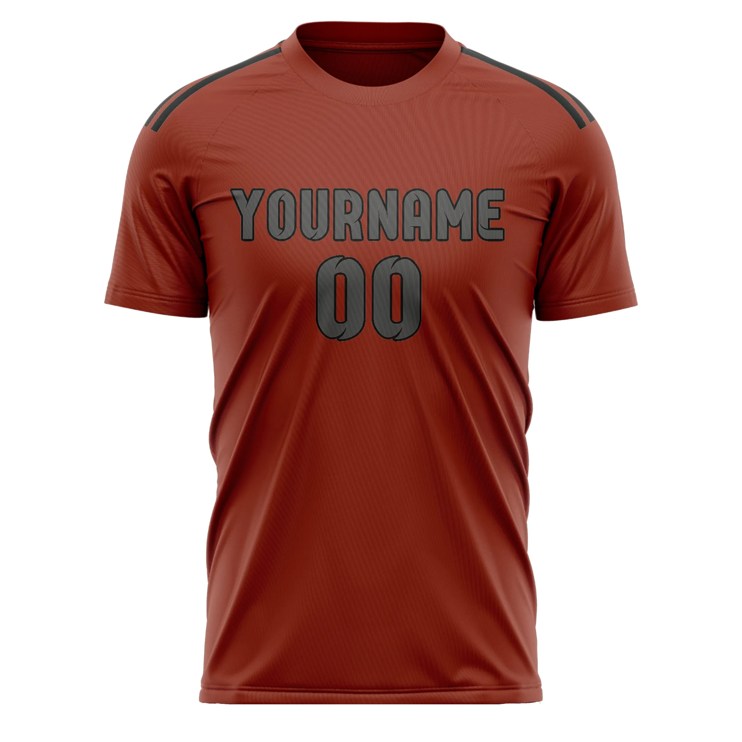 Custom Coral Red Dark Grey Soccer Jersey sold by Tailorly product image thumbnail 2