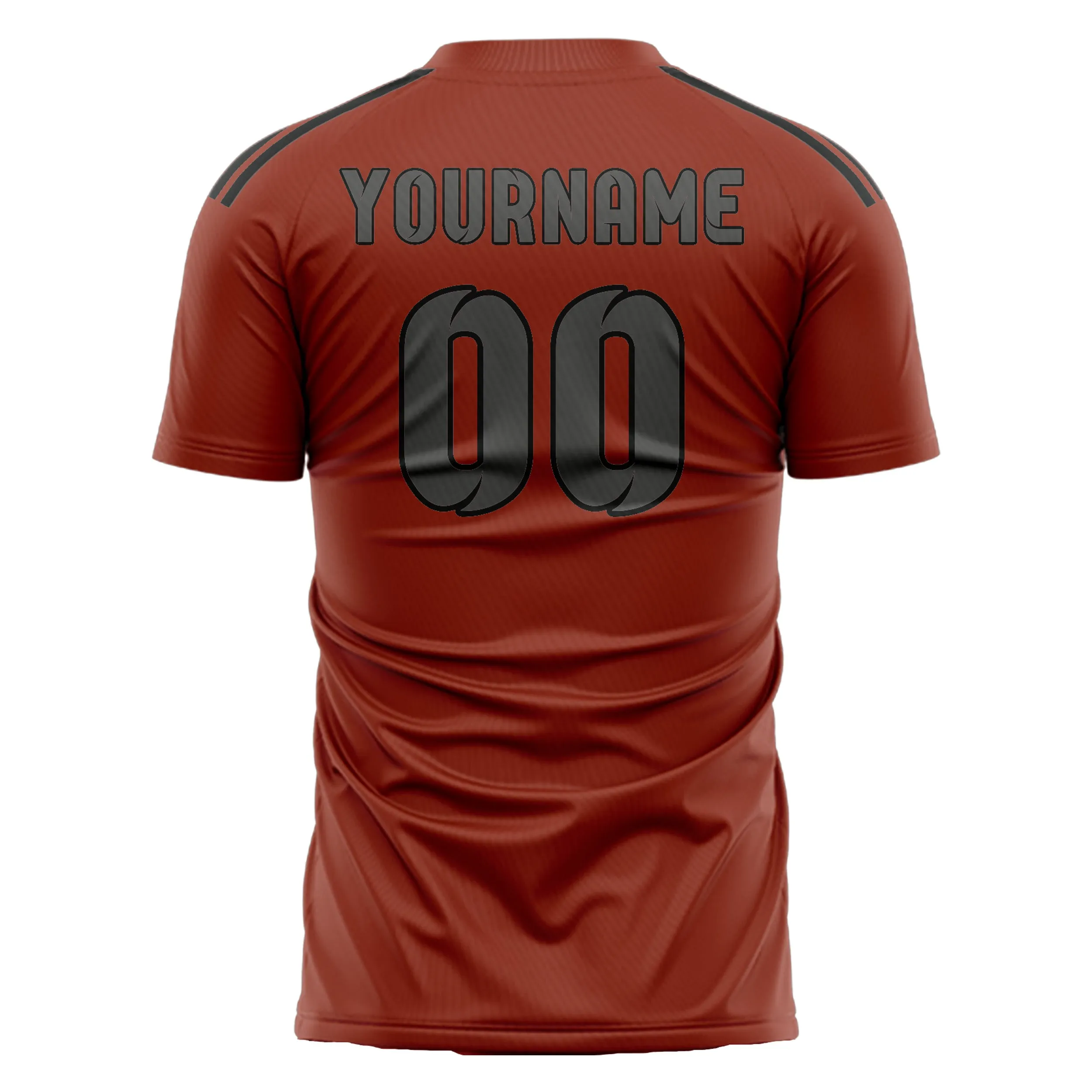 Custom Coral Red Dark Grey Soccer Jersey sold by Tailorly product image thumbnail 3