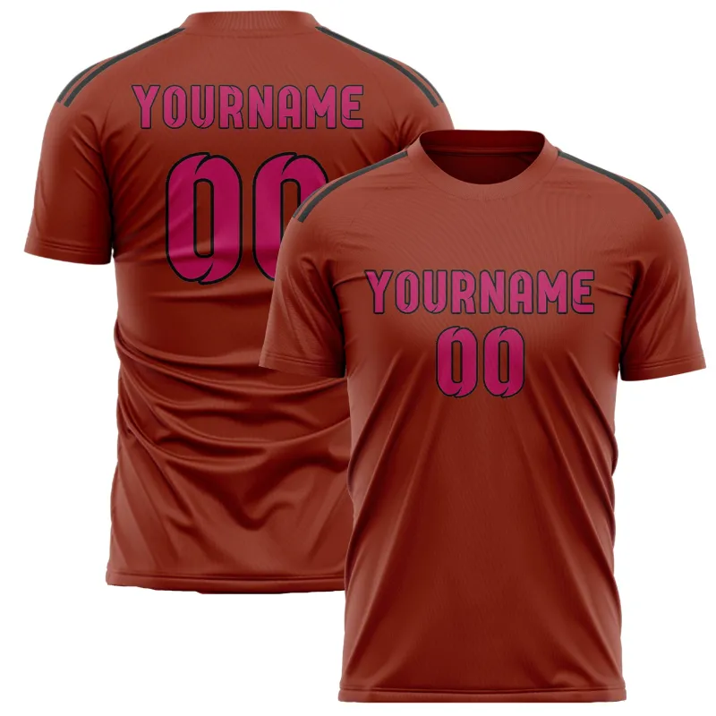 Custom Coral Red Pink Soccer Jersey made by Tailorly