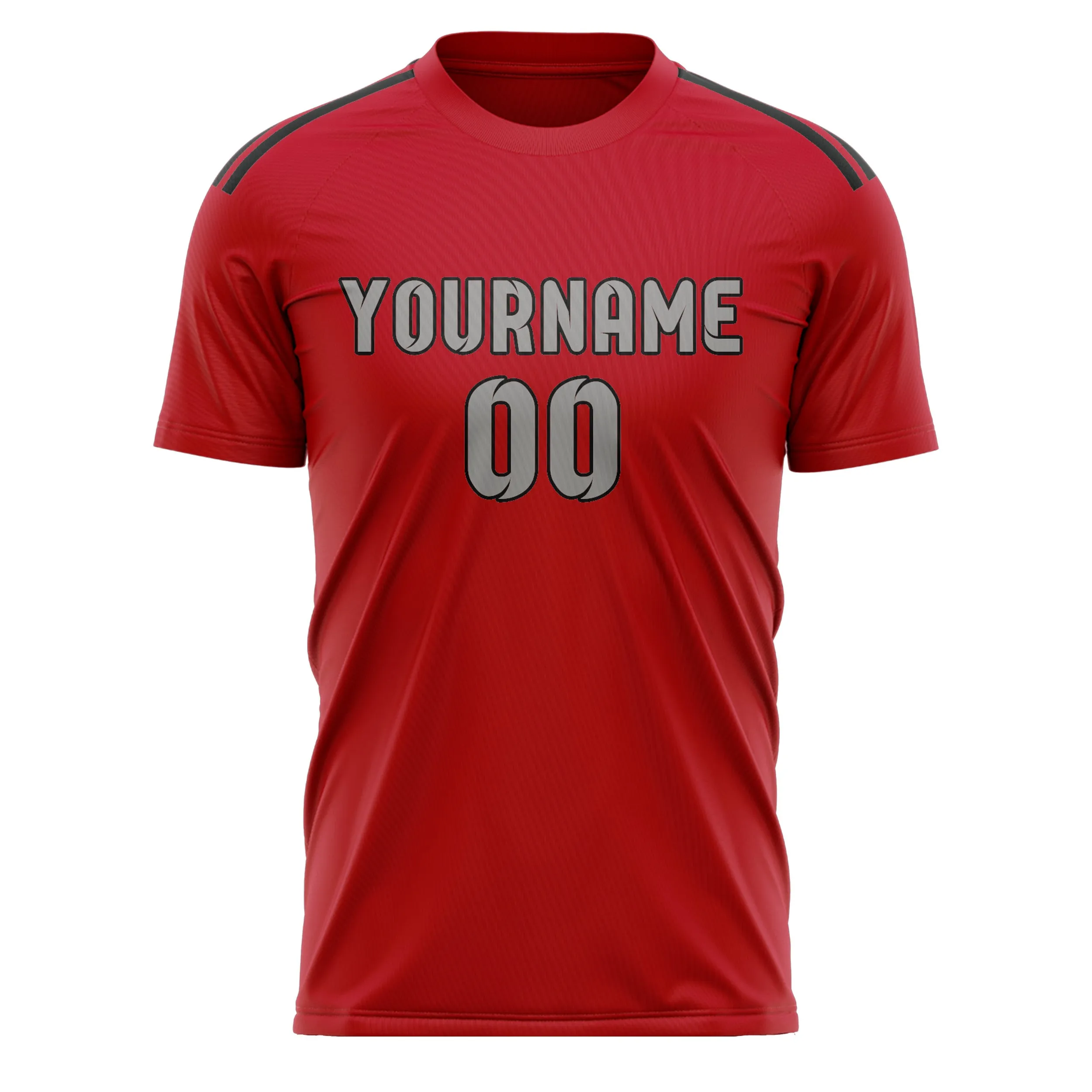Custom Red Gray Soccer Jersey sold by Tailorly product image thumbnail 2