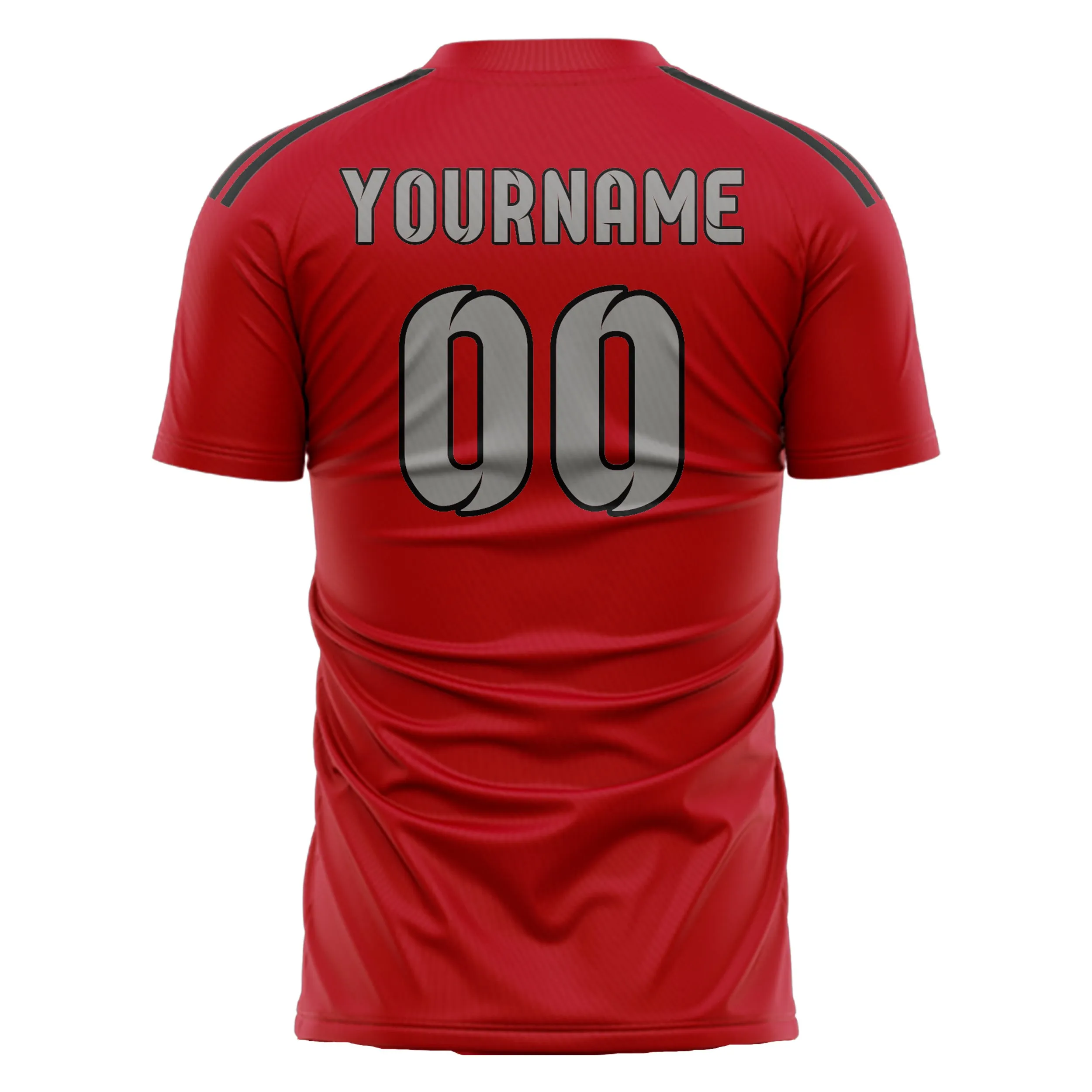 Custom Red Gray Soccer Jersey sold by Tailorly product image thumbnail 3