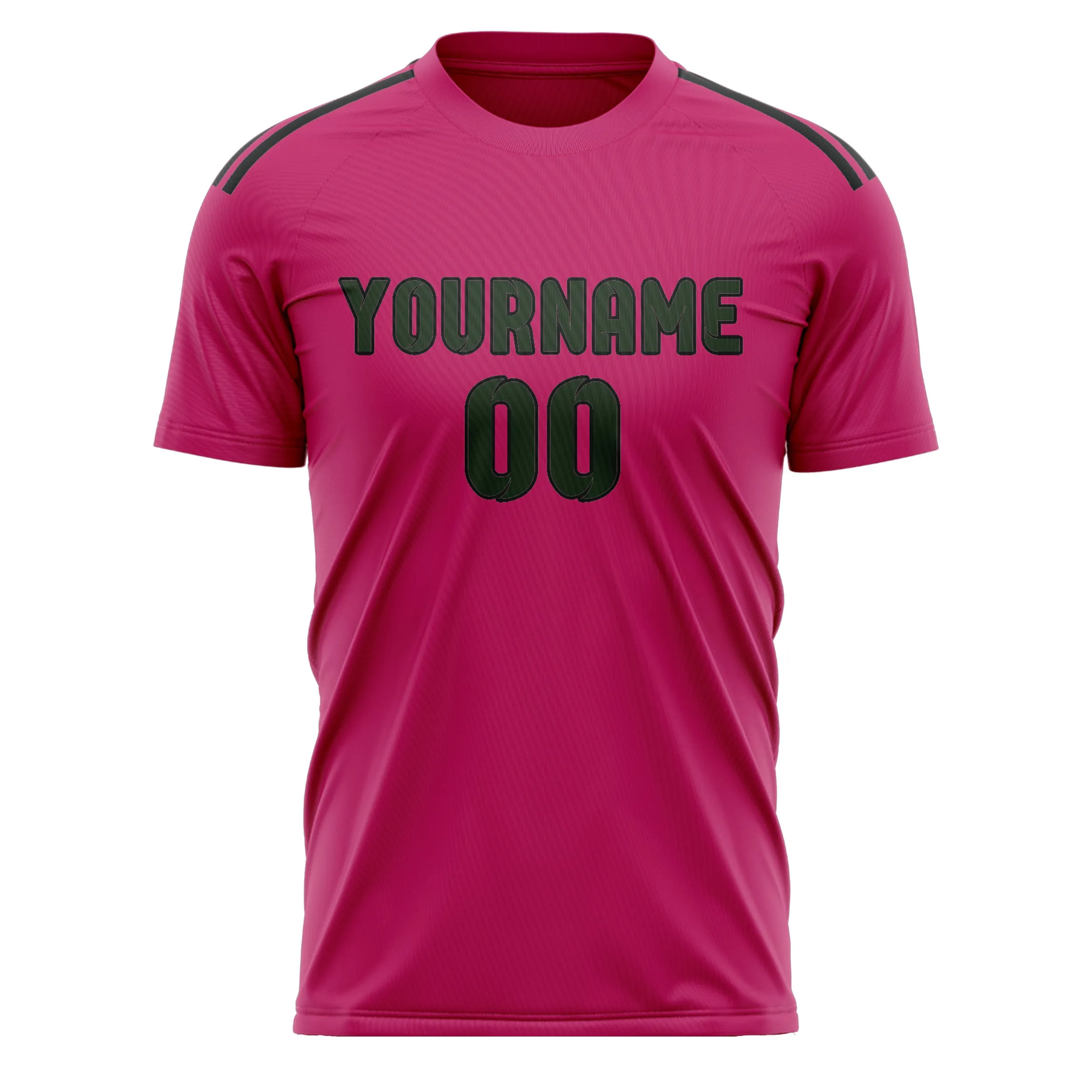 Custom Pink Dark Green Soccer Jersey sold by Tailorly product image thumbnail 2