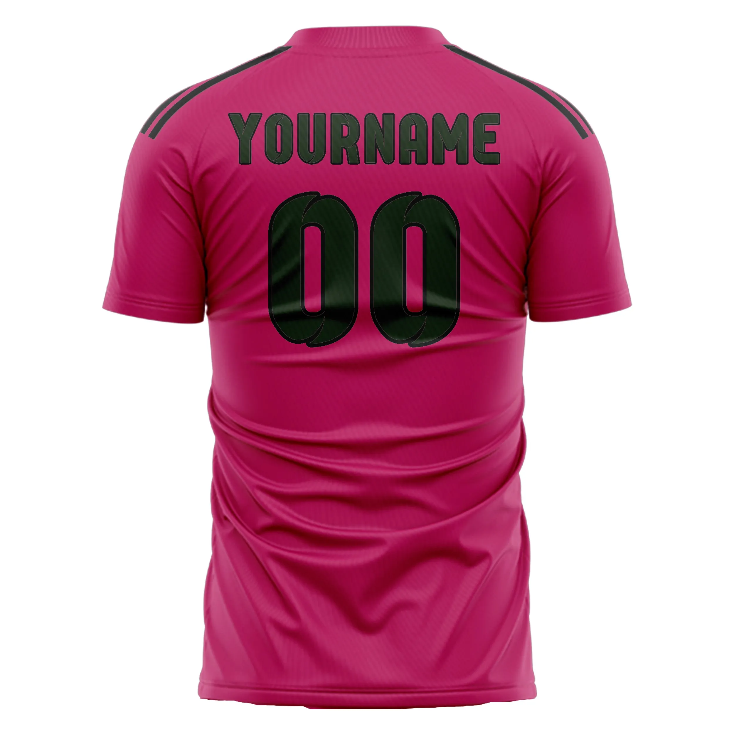 Custom Pink Dark Green Soccer Jersey sold by Tailorly product image thumbnail 3