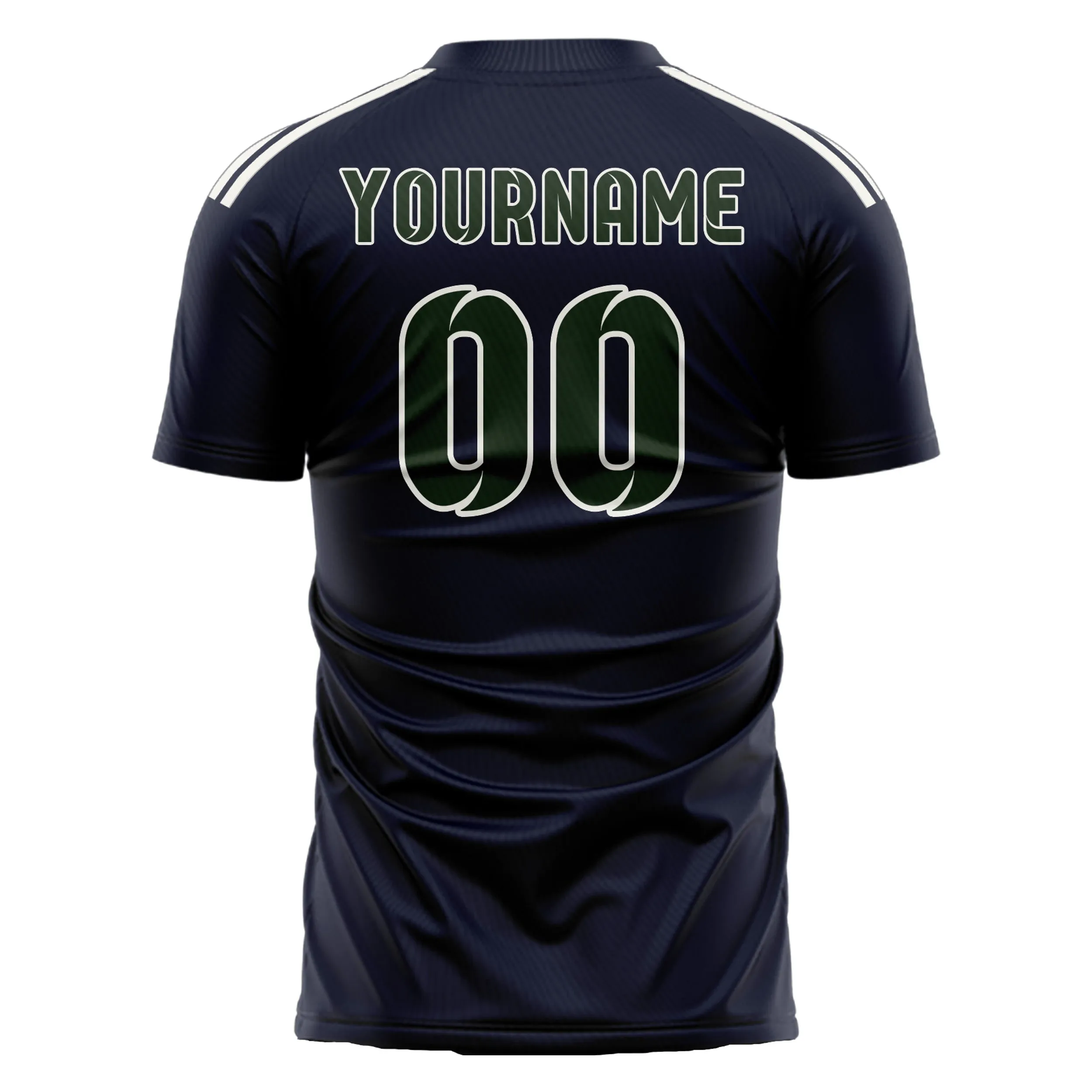 Custom Navy Dark Green Soccer Jersey sold by Tailorly product image thumbnail 3