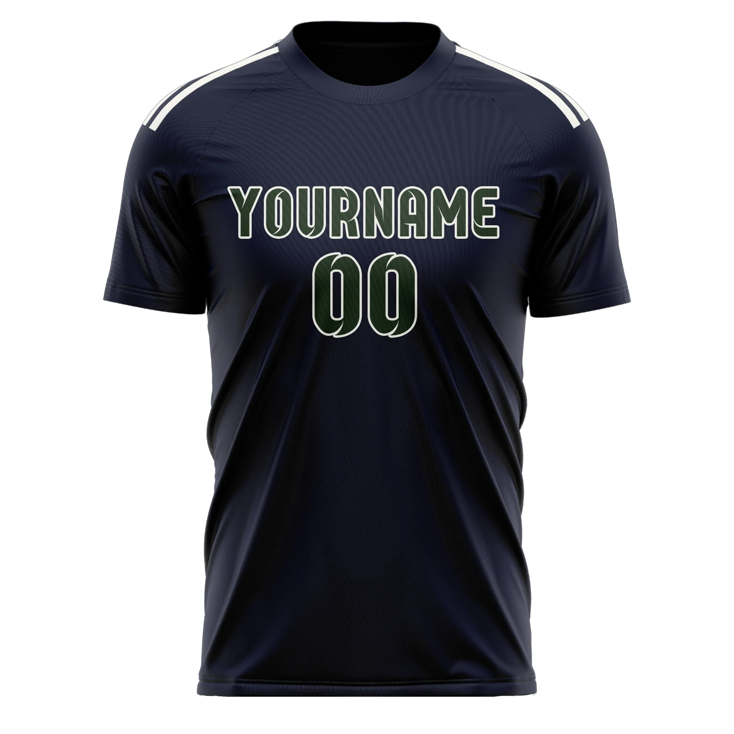 Custom Navy Dark Green Soccer Jersey sold by Tailorly product image thumbnail 2