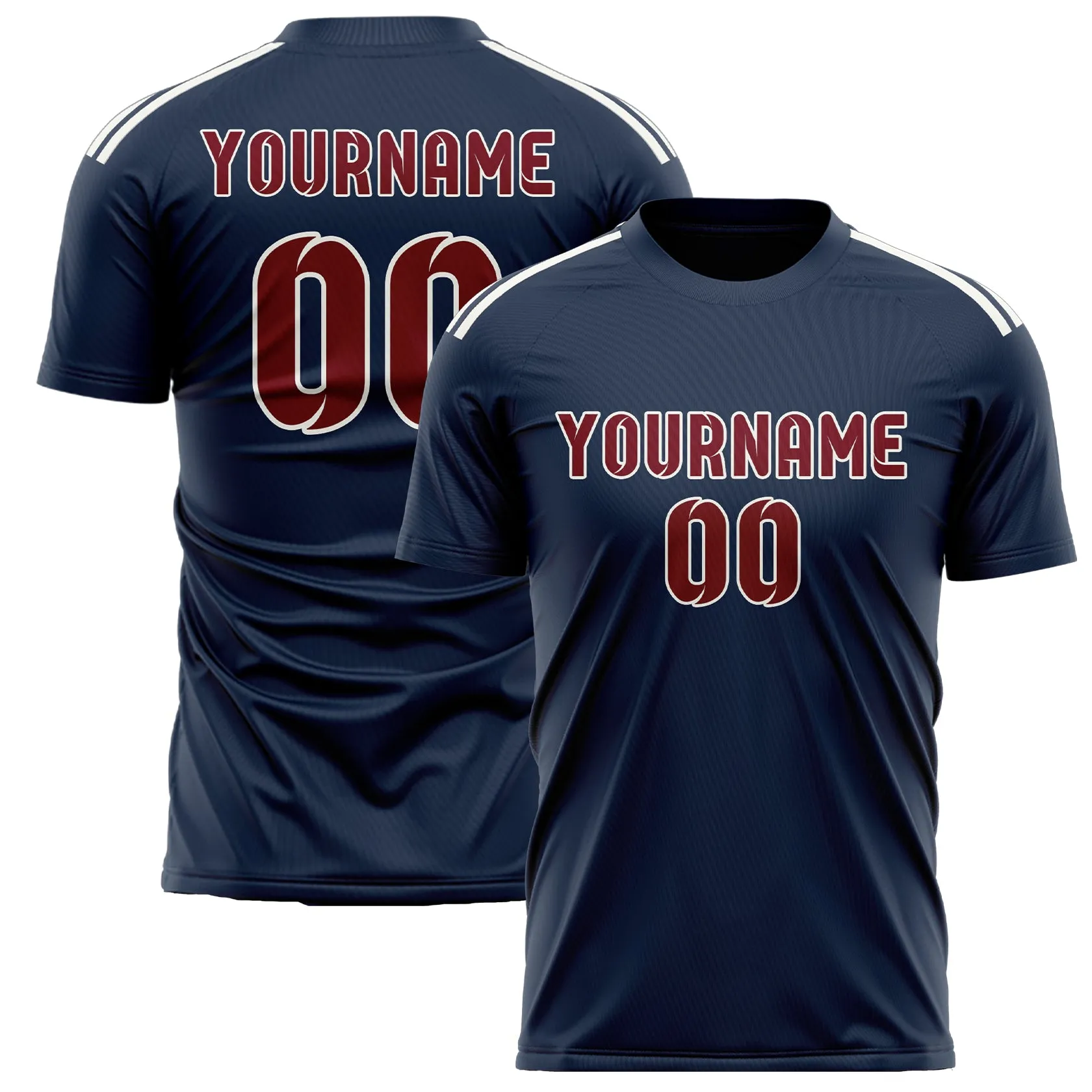 Custom Blue Crimson Red Soccer Jersey sold by Tailorly