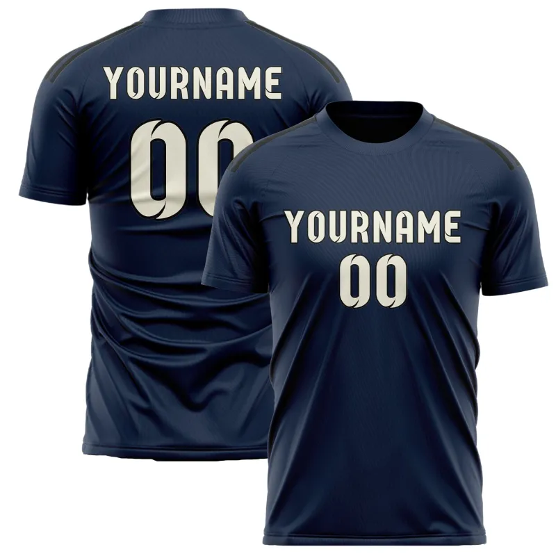 Custom Blue Cream Soccer Jersey made by Tailorly