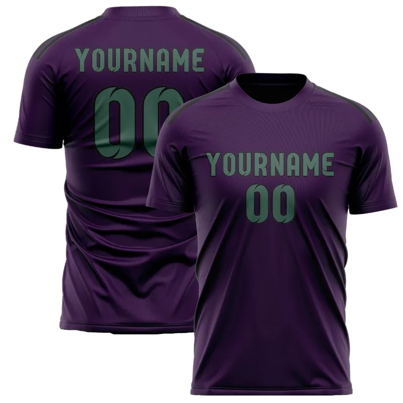 Custom Purple Blue Green Soccer Jersey made by Tailorly