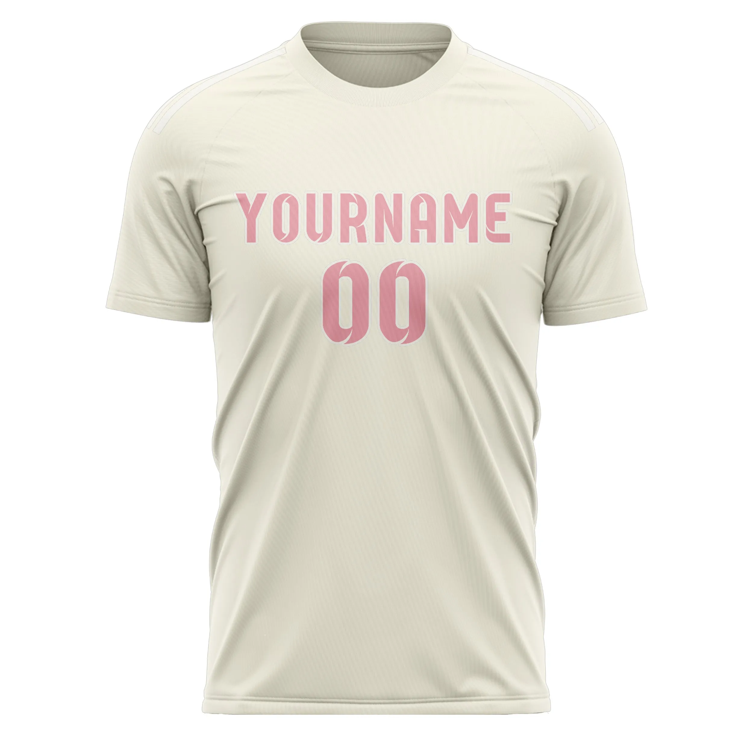 Custom Cream Light Pink Soccer Jersey sold by Tailorly product image thumbnail 2