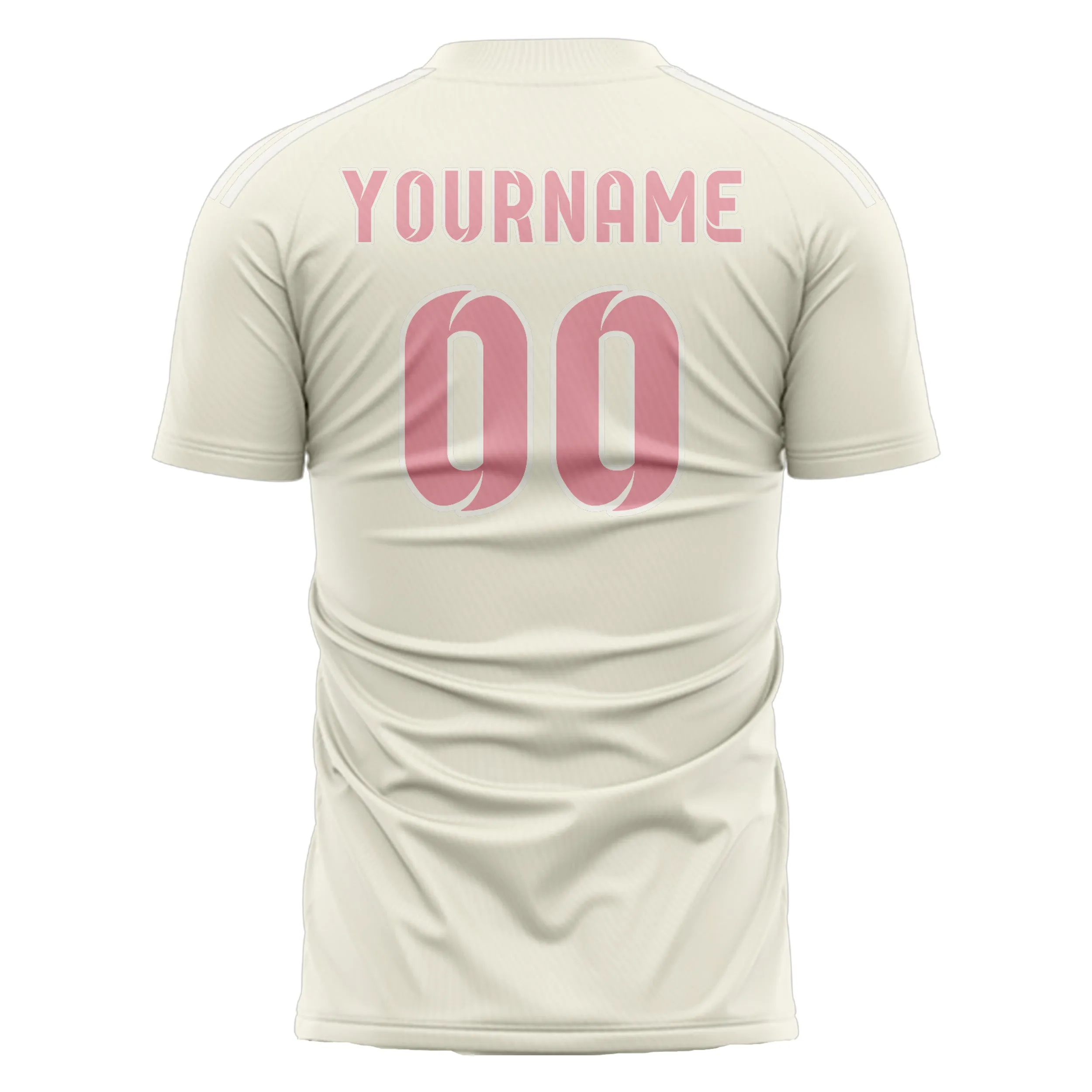 Custom Cream Light Pink Soccer Jersey sold by Tailorly product image thumbnail 3