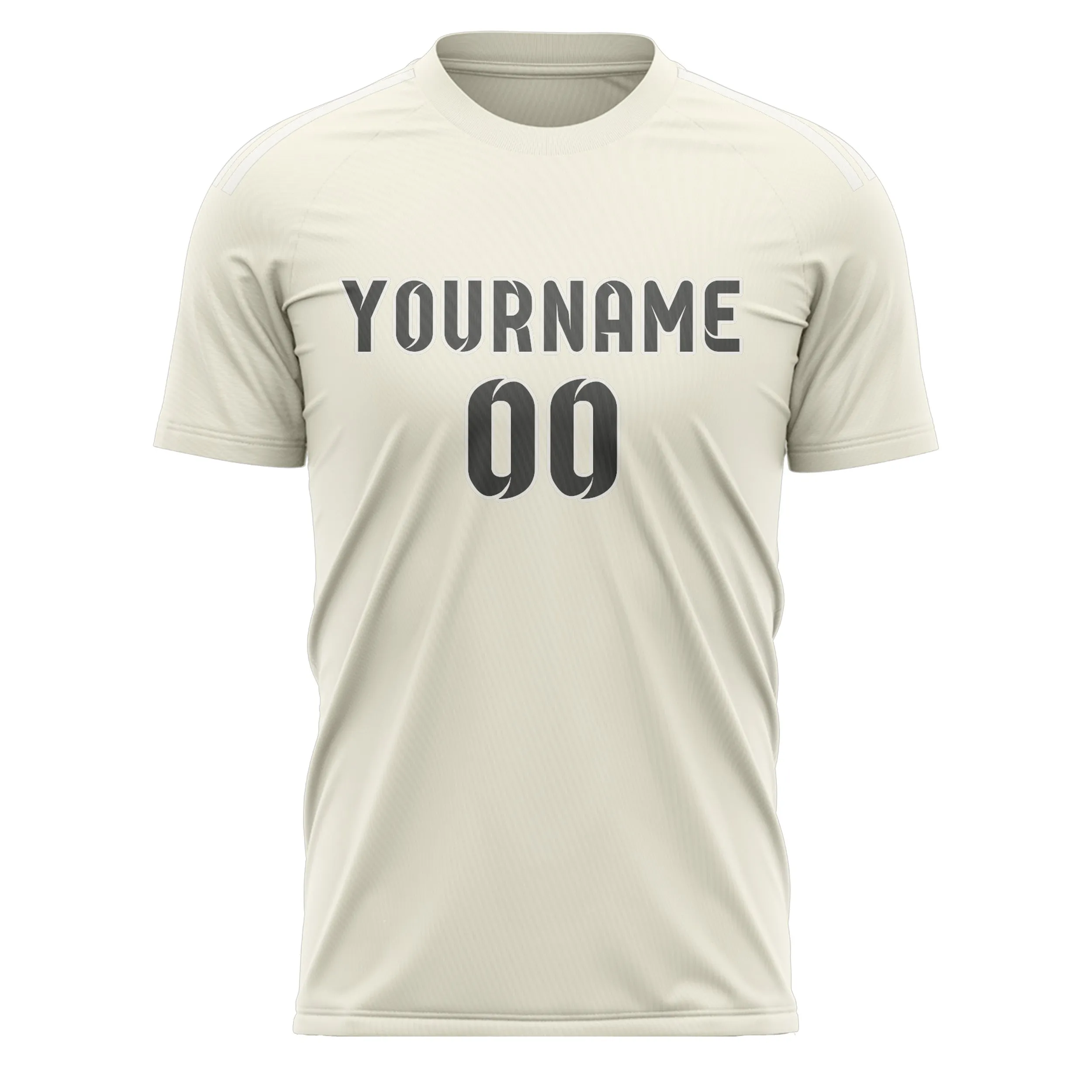 Custom Cream Dark Grey Soccer Jersey sold by Tailorly product image thumbnail 2