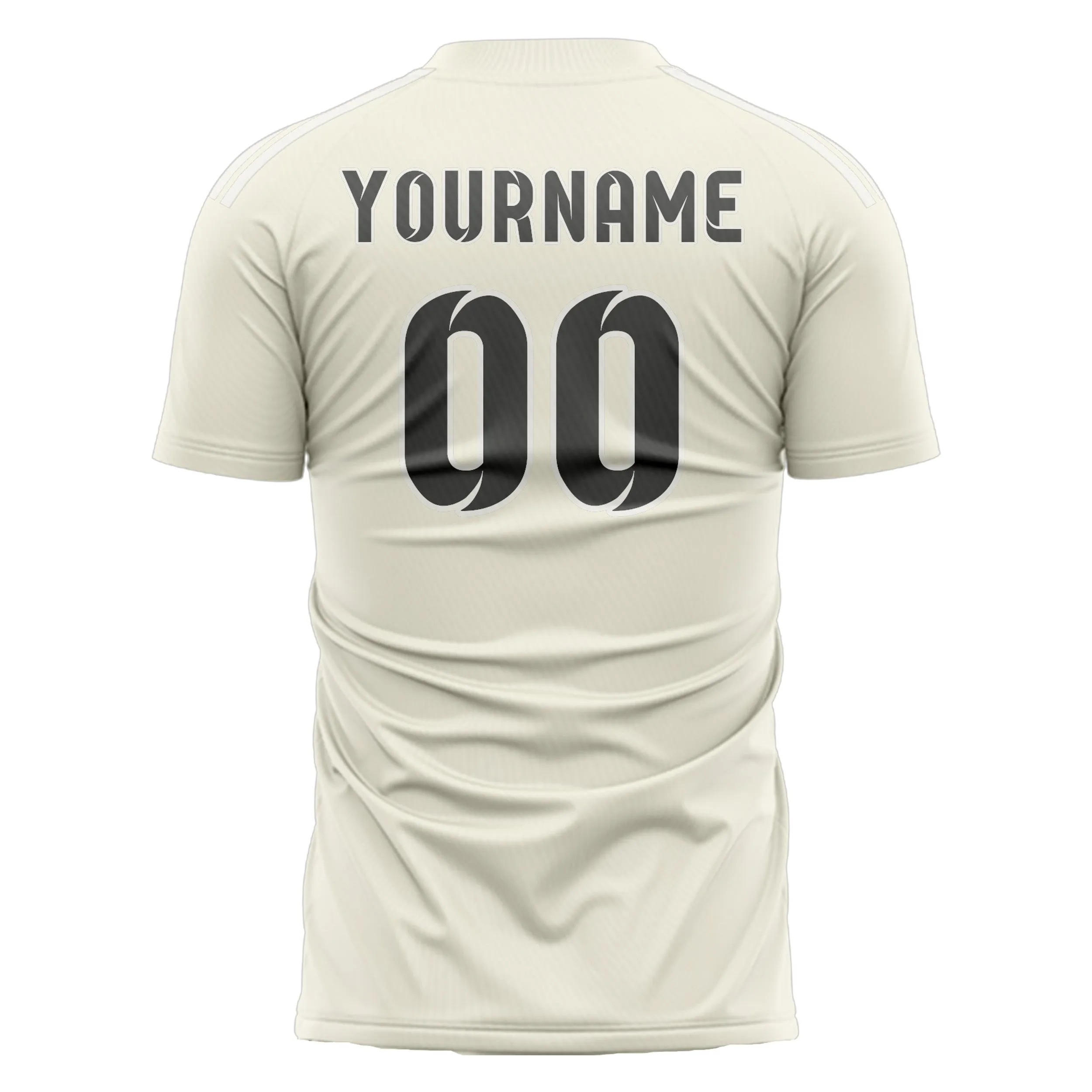 Custom Cream Dark Grey Soccer Jersey sold by Tailorly product image thumbnail 3