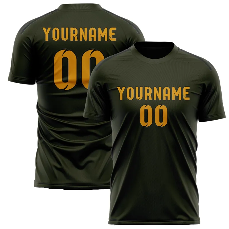 Custom Olive Yellow Soccer Jersey made by Tailorly
