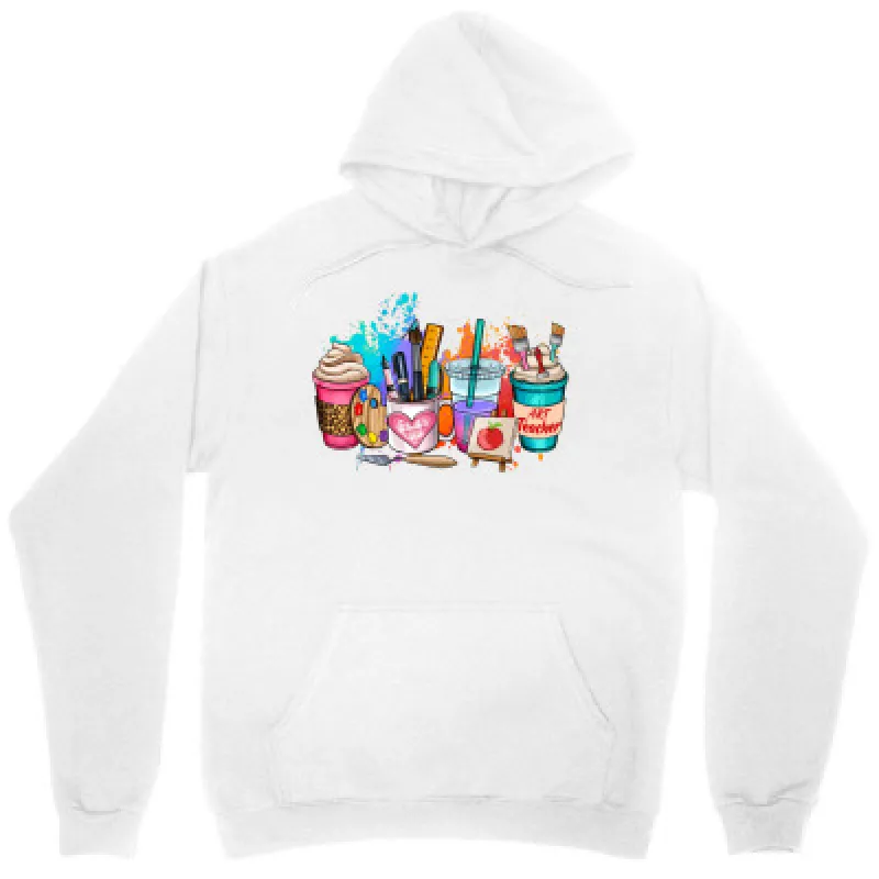 Tailorly Women's Printed Hoodie - Vivid Colorful Art Supplies Brushes And Paints On White Hoodie made by Tailorly
