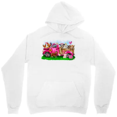 Tailorly Women's Printed Hoodie - Playful In Fields With Pink Scooter Surrounded By Cows Flowers sold by Tailorly