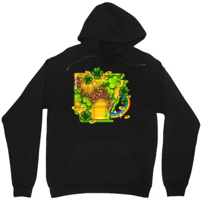 Tailorly Men's Printed Hoodie - Vivid Clover Fields With Coins Rainbow And Lucky Pot Of Gold sold by Tailorly