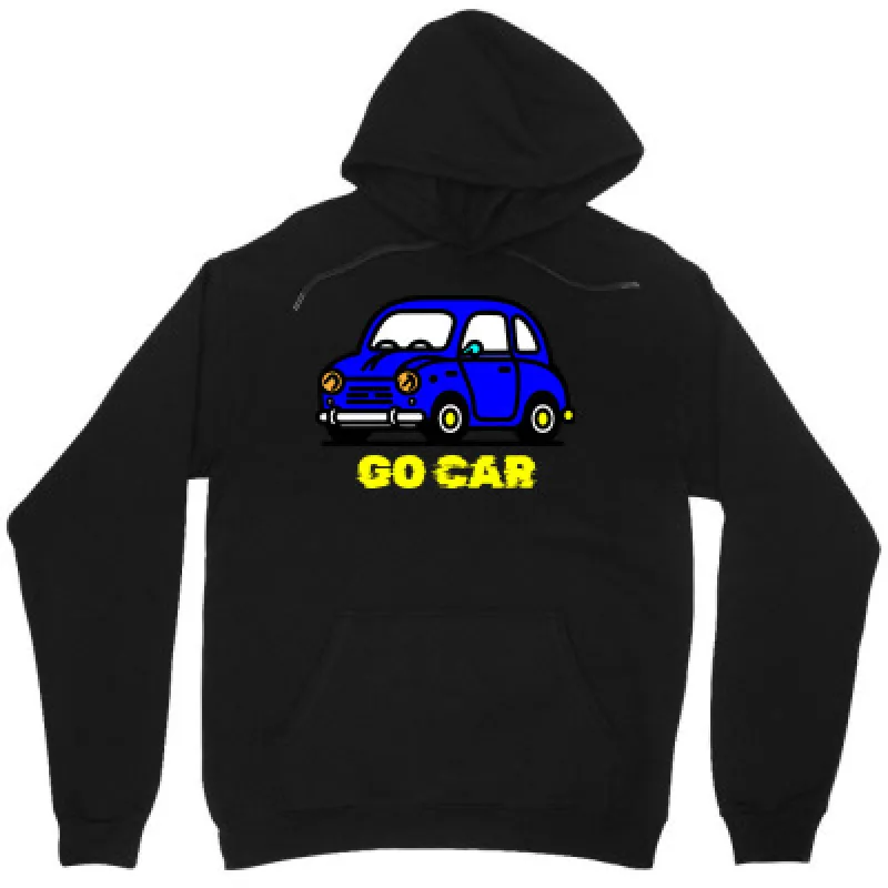 Tailorly Men's Printed Hoodie - Go Car With Cartoon Style Blue Vehicle Among Playful Details Car made by Tailorly