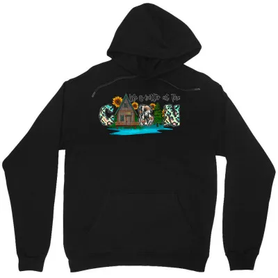 Tailorly Men's Printed Hoodie - Colorful Paradise Night With Sunflowers Moon And Calm Pool sold by Tailorly