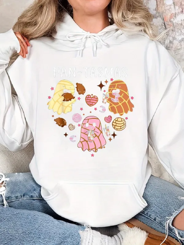 Tailorly Women's Printed Hoodie - Sweet Heart Shaped Pastries Surrounded By Sparkling Stars And Delicious Desserts Pastry made by Tailorly