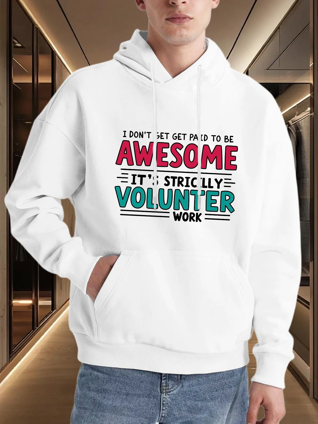Tailorly Men's Printed Hoodie - I Dont Get Paid Strictly Volunteer Work Awesome Hoodie sold by Tailorly