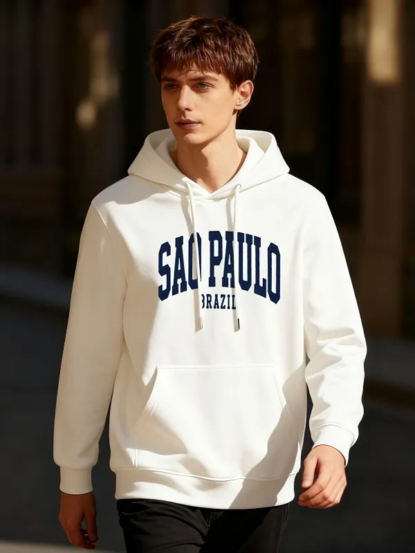Tailorly Men's Printed Hoodie - Sao Paulo Brazil Classic City Inspired Urban Hoodie made by Tailorly