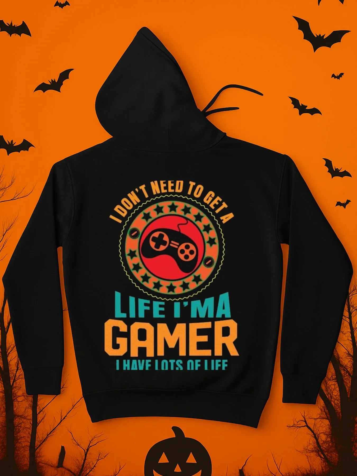 Tailorly Men's Printed Hoodie - I Dont Need To Get A Life Im A Gamer With Stars And Classic Gamepad Graphic Gamer sold by Tailorly