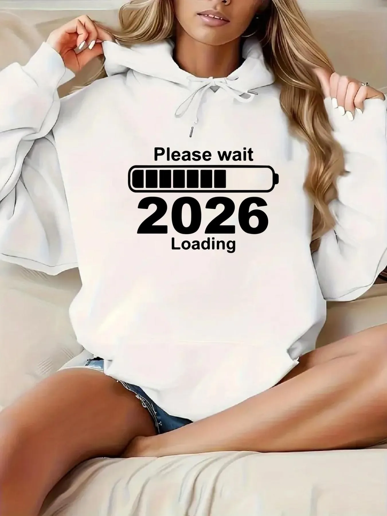 Tailorly Women's Printed Hoodie - Please Wait Progress Bar Under Loading Text Hoodie sold by Tailorly