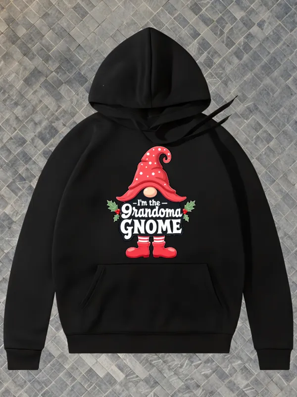 Tailorly Men's Printed Hoodie - Im The Grandma Gnome With Red Pointed Hat And White Beard Gnome made by Tailorly