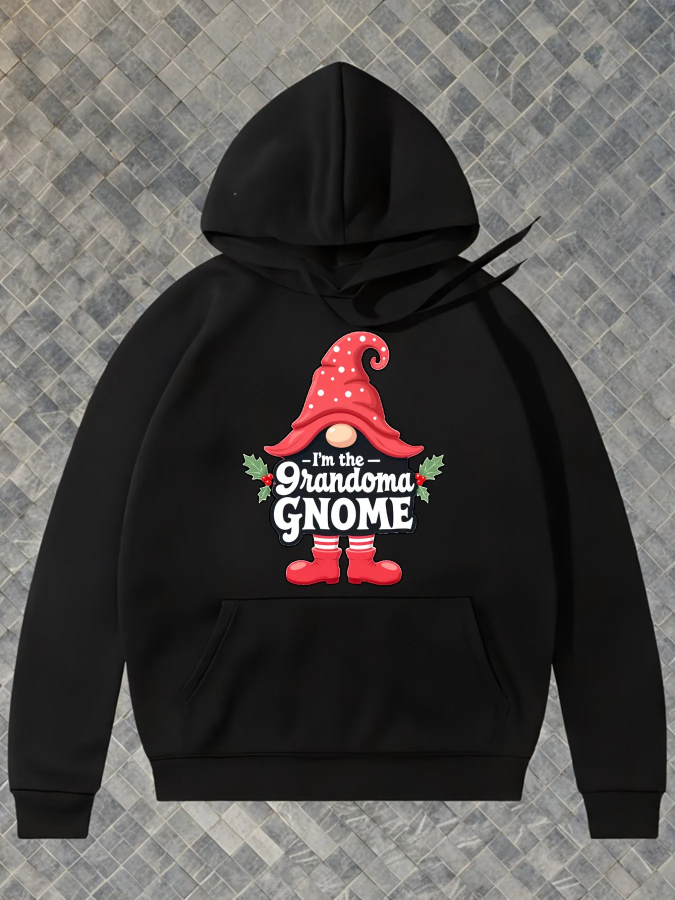 Tailorly Men's Printed Hoodie - Im The Grandma Gnome With Red Pointed Hat And White Beard Gnome sold by Tailorly