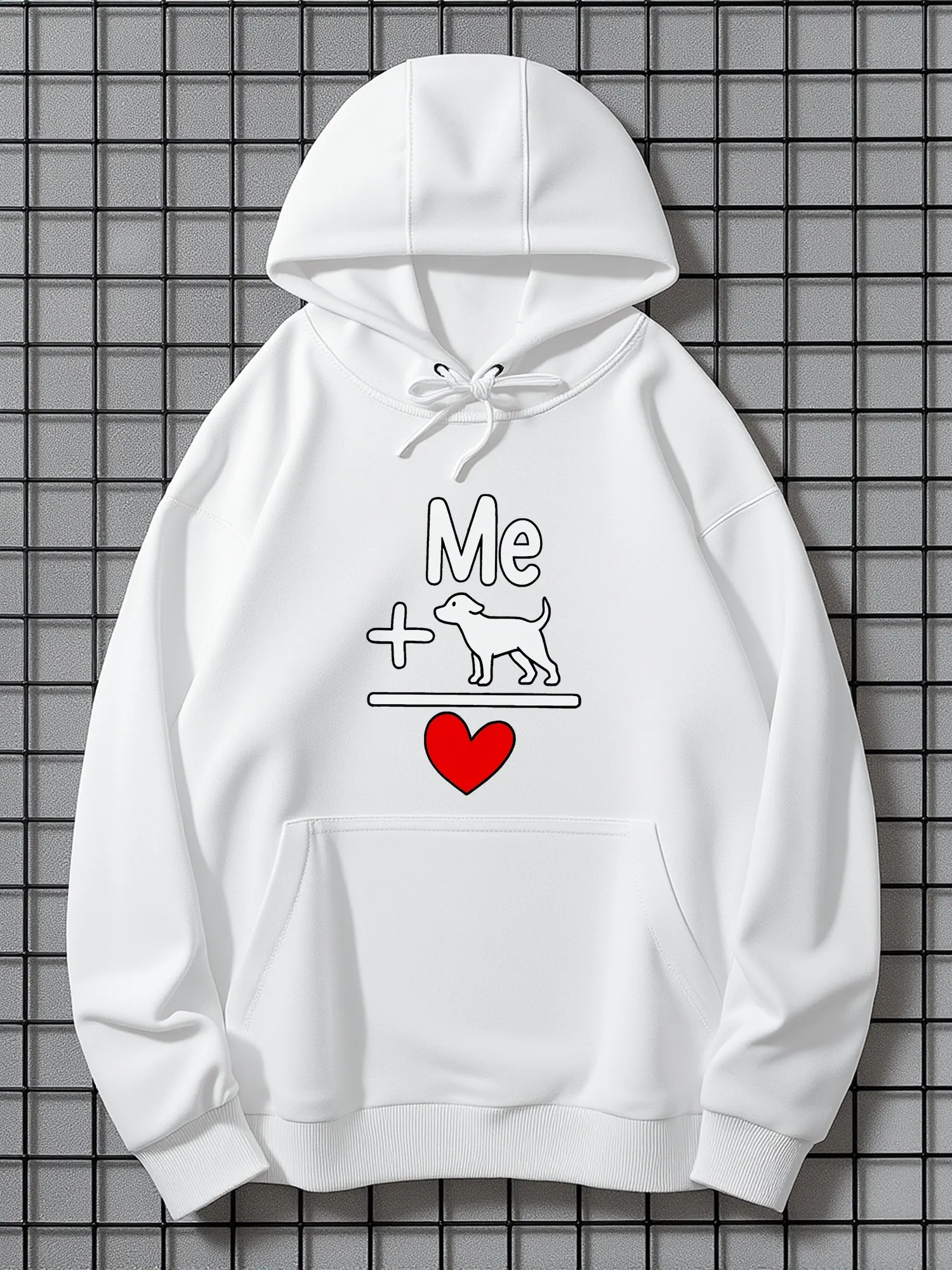 Tailorly Men's Printed Hoodie - Me Plus My Loyal Companion With Heart Dog sold by Tailorly
