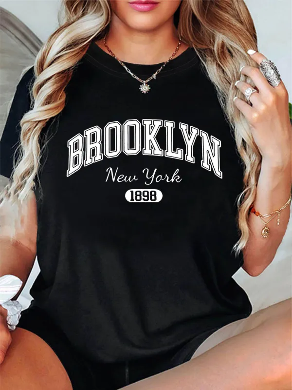 Tailorly Women's Printed Tee - Brooklyn New York Classic Retro Style With Bold Vintage Lettering T Shirt made by Tailorly
