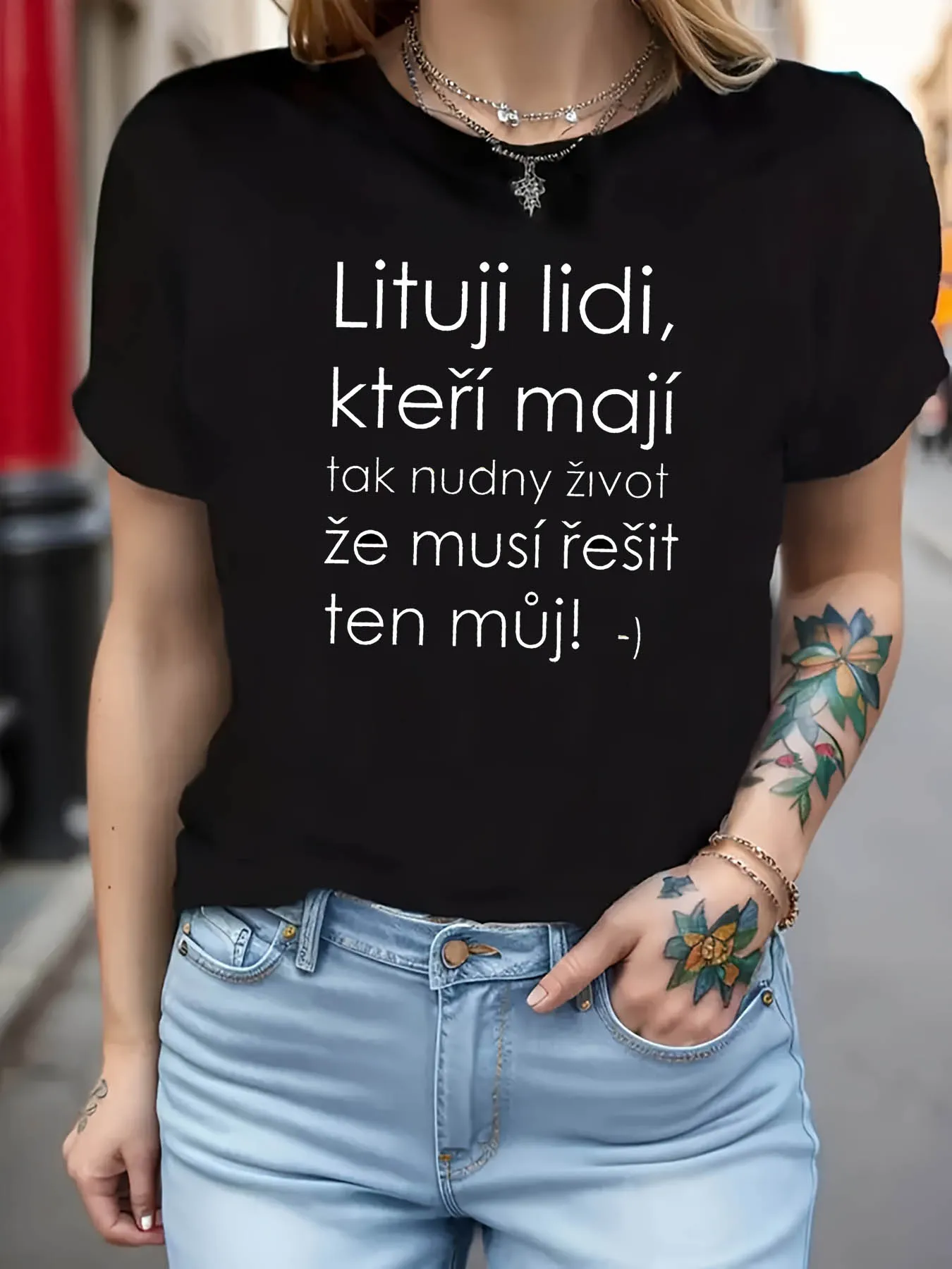 Tailorly Women's Printed Tee - I Pity People Who Have Such Boring Lives That They Have to Deal with Mine! sold by Tailorly