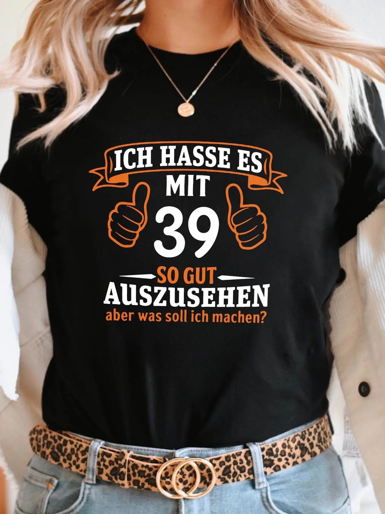 Tailorly Women's Printed Tee - Ich Hasse Es Humorous German Quote Cartoon Print sold by Tailorly