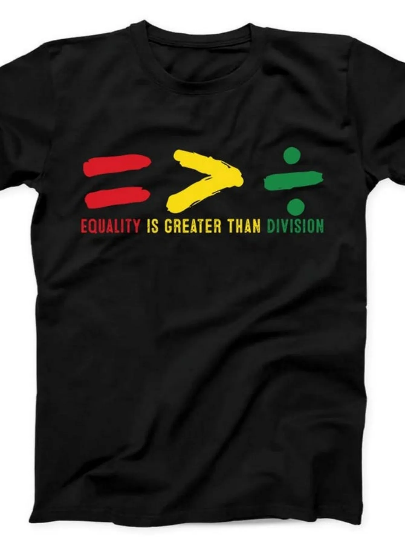 Tailorly Men's Printed Tee - Equality Is Greater Than Division With Colorful Painted Math Symbols Shirt sold by Tailorly