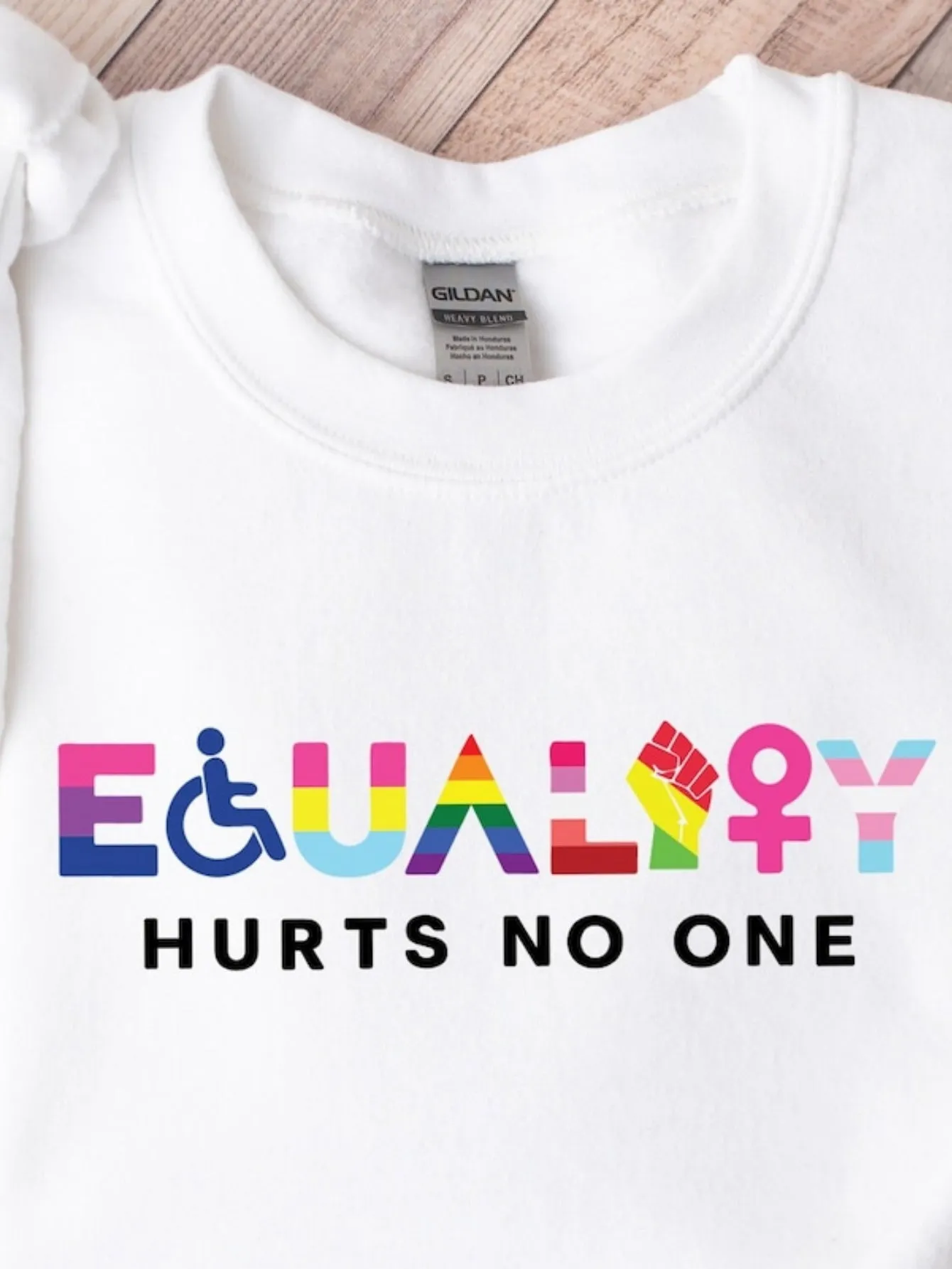 Tailorly Men's Printed Tee - Equality Hurts No One Vibrant Rainbow Symbols For Inclusivity sold by Tailorly