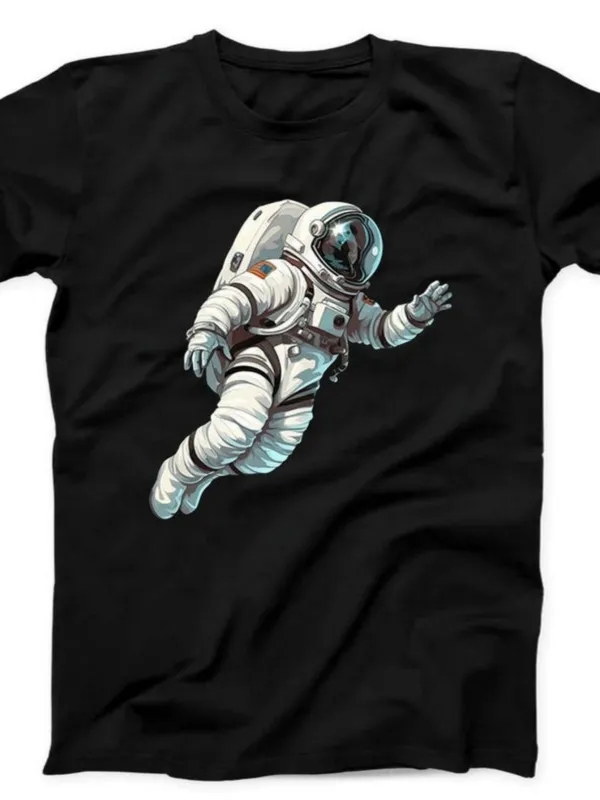 Tailorly Men's Printed Tee - Drifting Among Shadows In Silent Outer Space Astronaut made by Tailorly