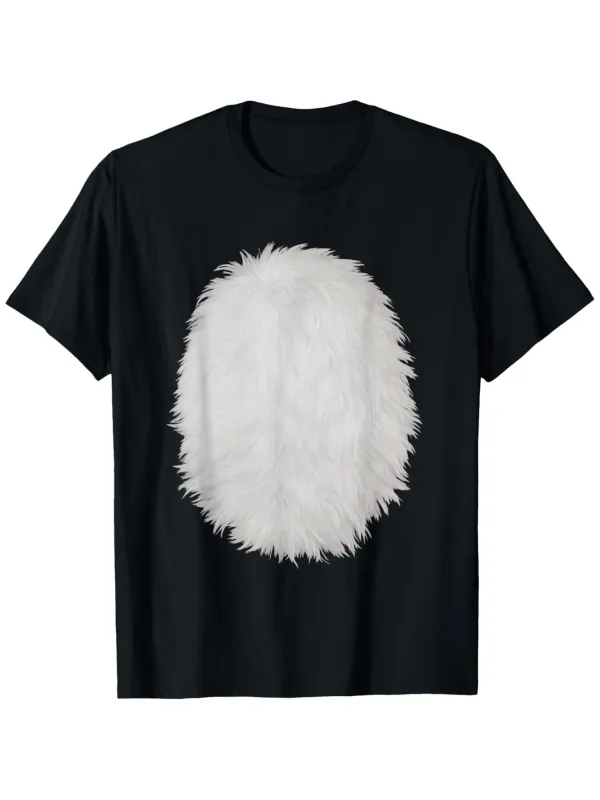 Tailorly Men's Printed Tee - Fuzzy Textured White Oval Shape On Minimalist Black T Shirt made by Tailorly