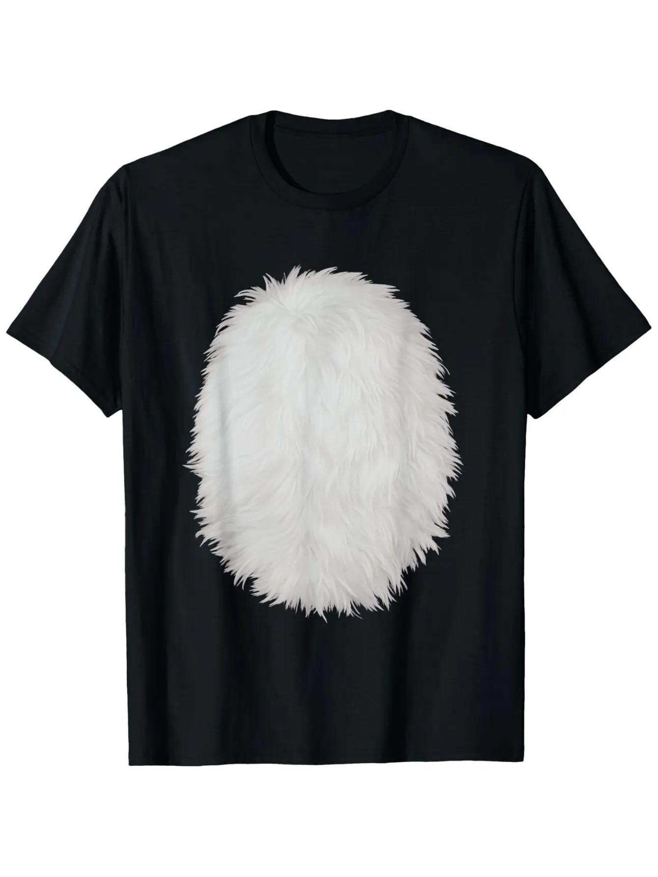 Tailorly Men's Printed Tee - Fuzzy Textured White Oval Shape On Minimalist Black T Shirt sold by Tailorly