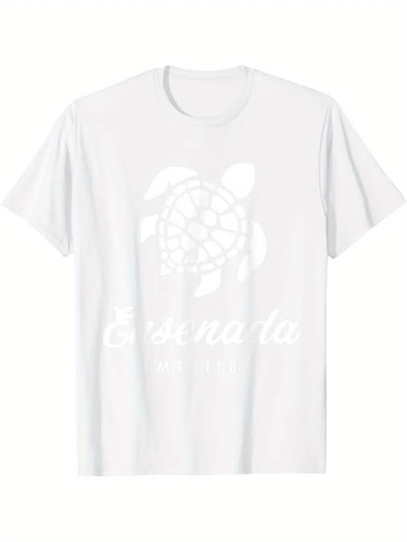 Tailorly Men's Printed Tee - Esensata Gentle Ocean Waves With Dreamy Turtle Print sold by Tailorly